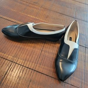 French connection black and white shoes